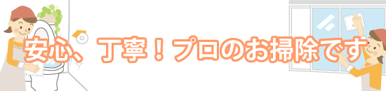 安心、丁寧!プロのお掃除です